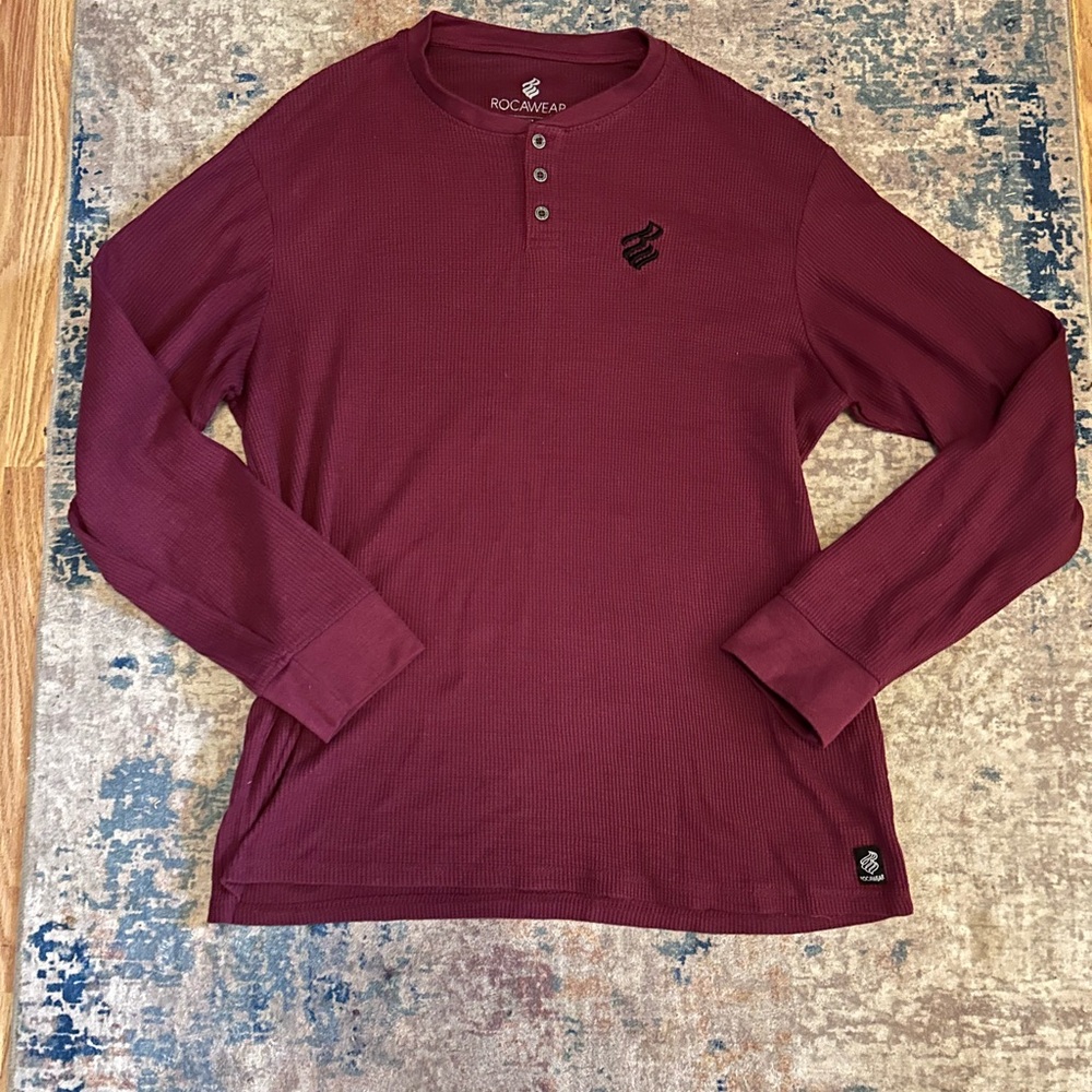Rocawear Men's Burgundy Long Sleeve Shirt